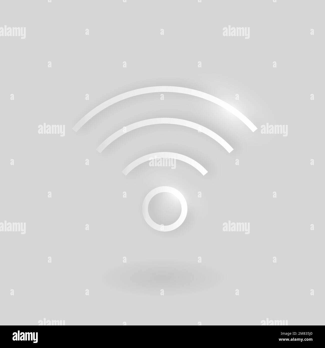Icône de la technologie WiFi Internet Vector en argent sur fond gris Illustration de Vecteur