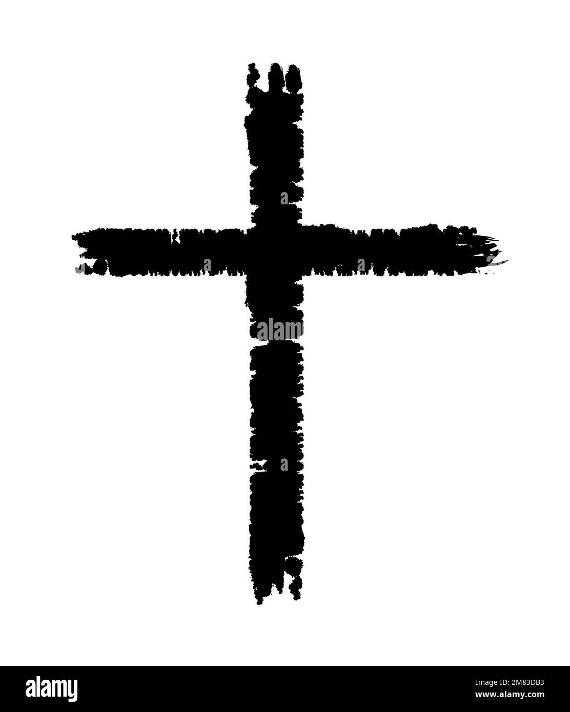 Croix religieuse noire avec un pinceau. Illustration vectorielle Illustration de Vecteur