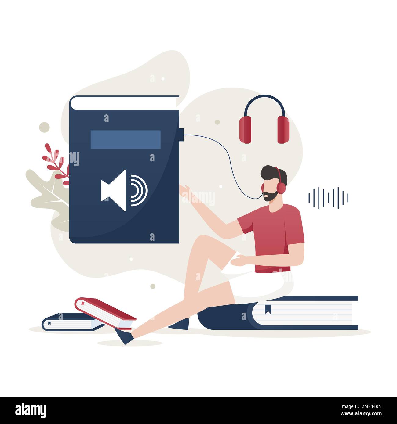 Concept d'illustration de livre audio. Illustration pour les sites Web, les pages d'arrivée, les applications mobiles, les affiches et les bannières Illustration de Vecteur