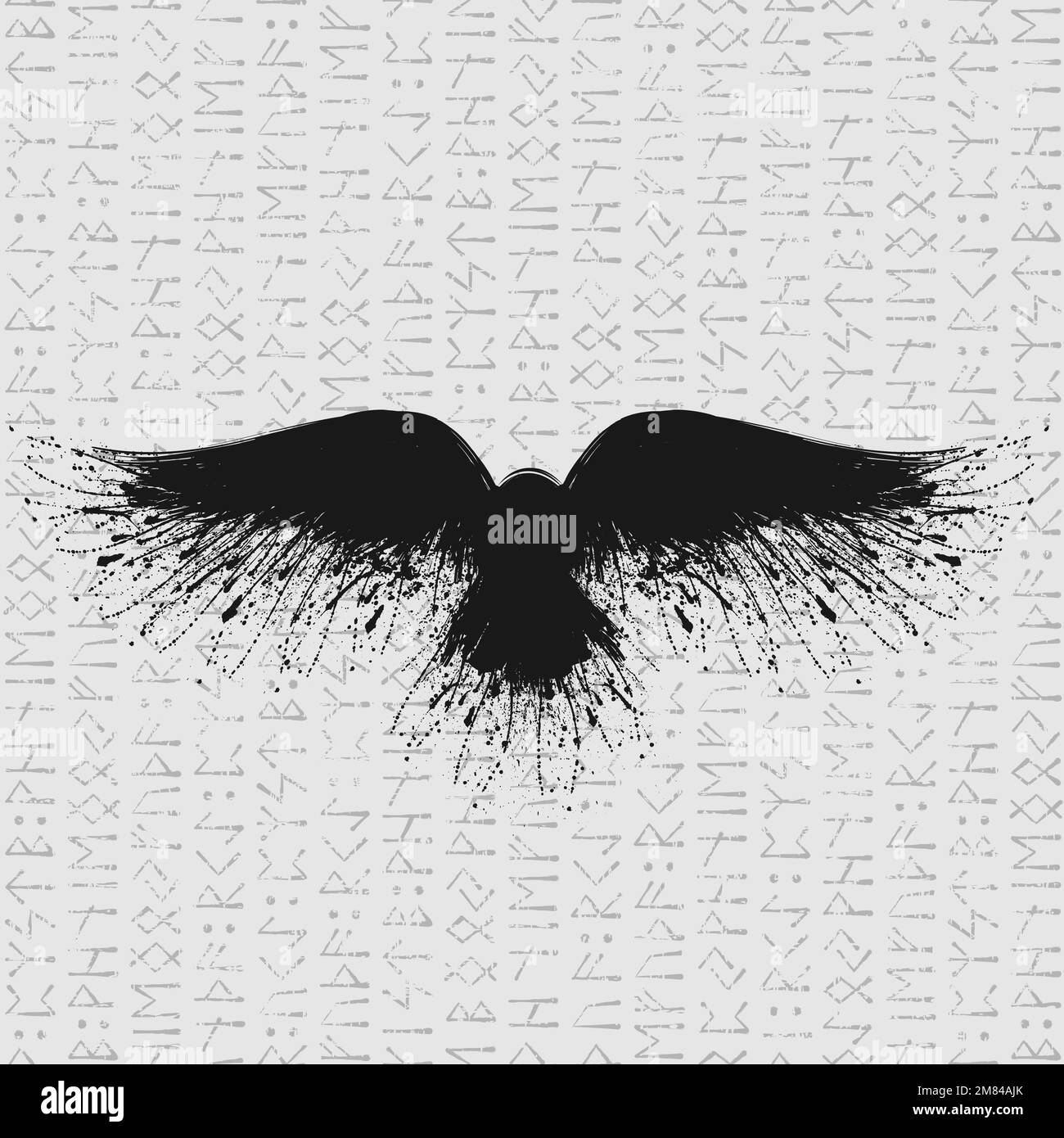 Ailes noir corbeau Illustration de Vecteur