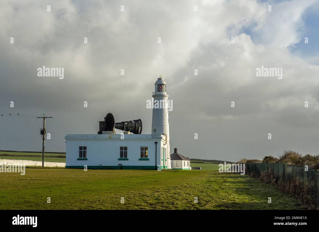 Phare de Nash point Glamourgan Heritage Coast South Wales Banque D'Images
