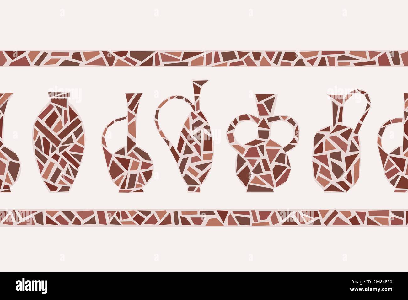 Bordure du vecteur Kvevri. Bateau traditionnel géorgien en argile, carafe Qvevri, jarre, amphore à vin. Illustration de Vecteur