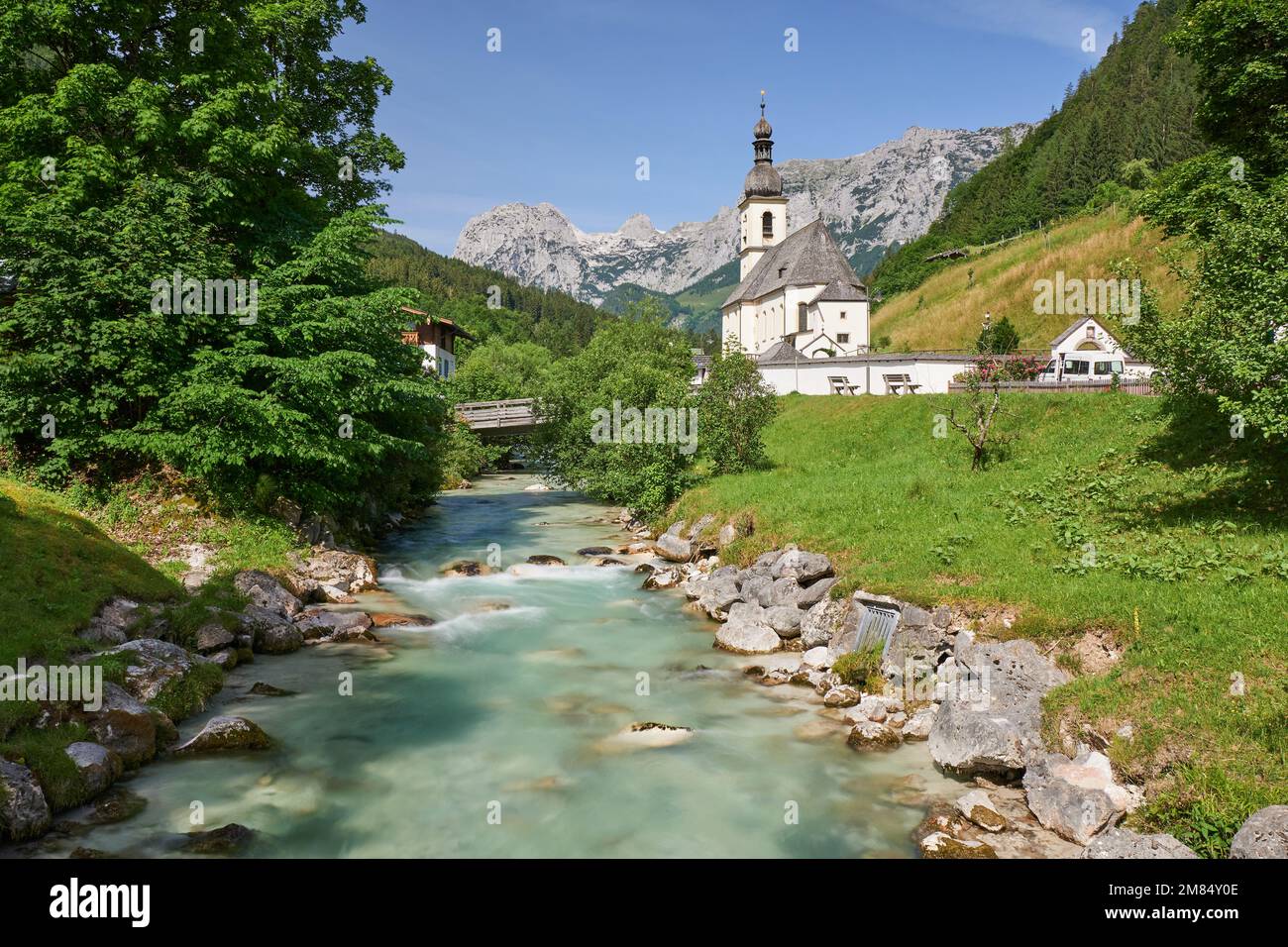 Rue Pfarrkirche Sebastian Ramsau Banque D'Images