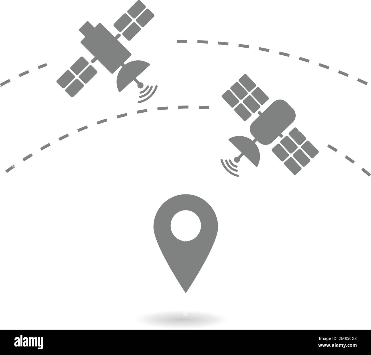 Pictogramme de connexion GPS satellite, technologie de navigation du véhicule. Illustration du vecteur de diffusion Illustration de Vecteur