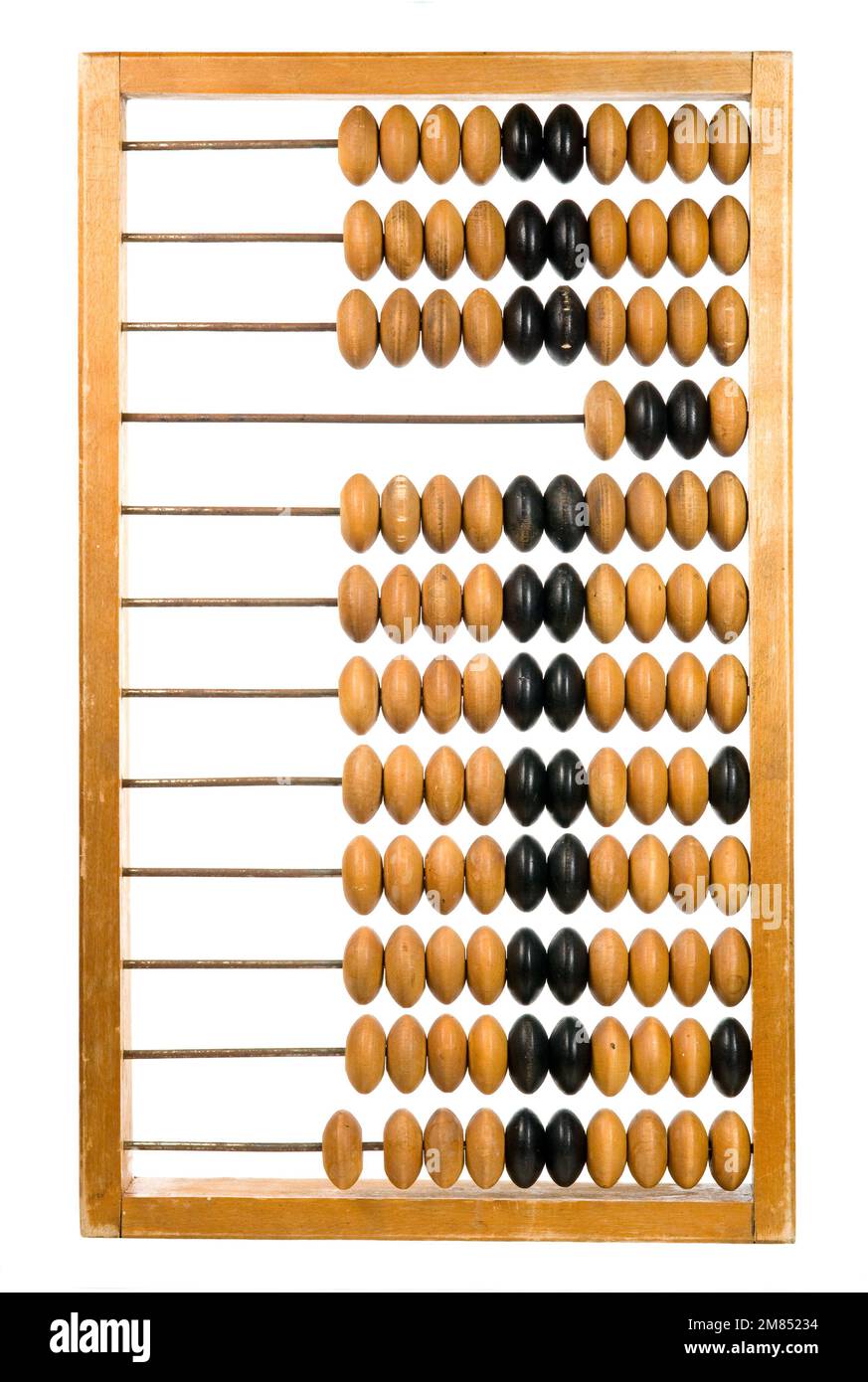 Calculatrice rétro – ancien cadre de comptage en bois Banque D'Images