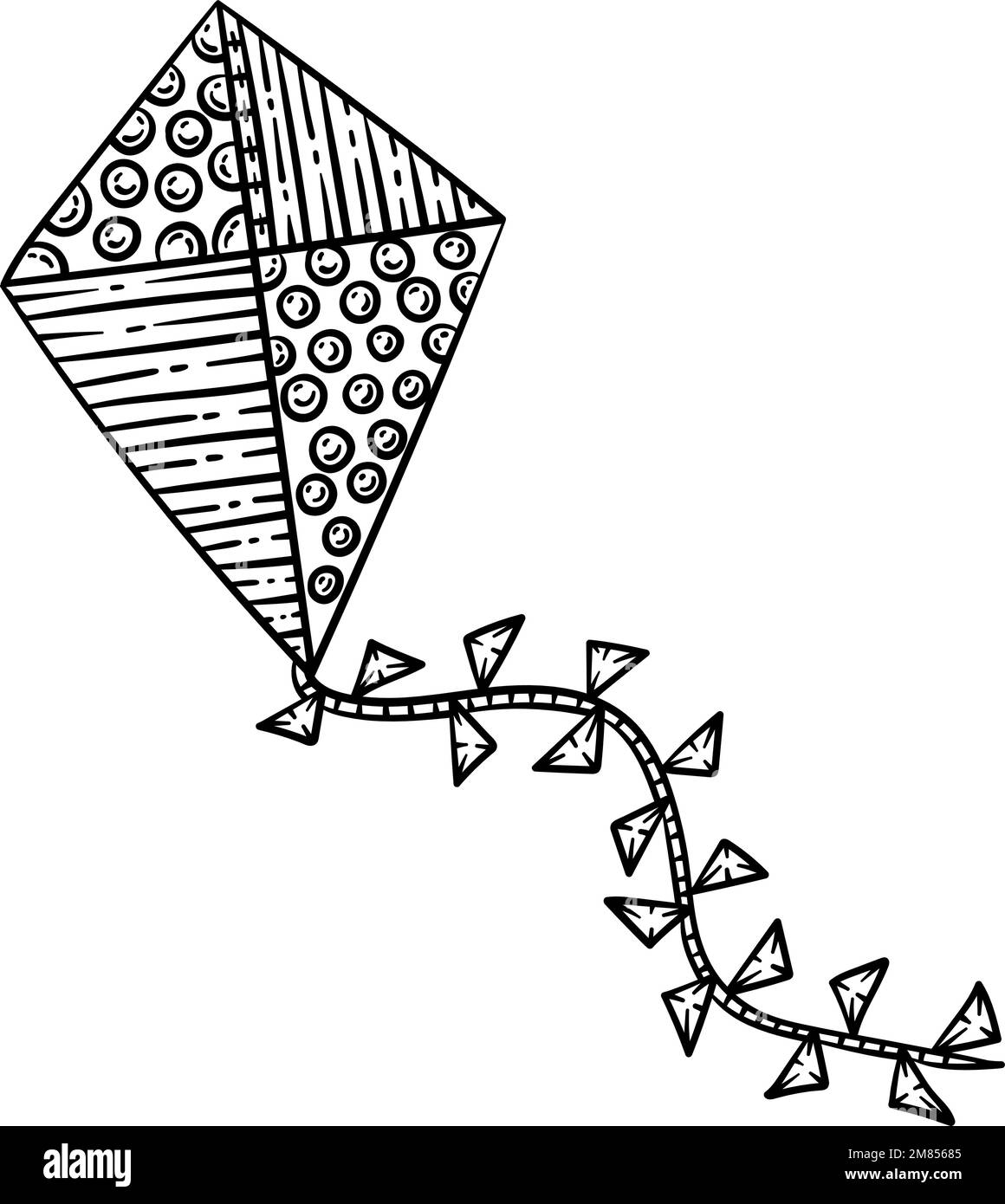 Page de coloriage de printemps de cerf volant pour adultes Illustration de Vecteur