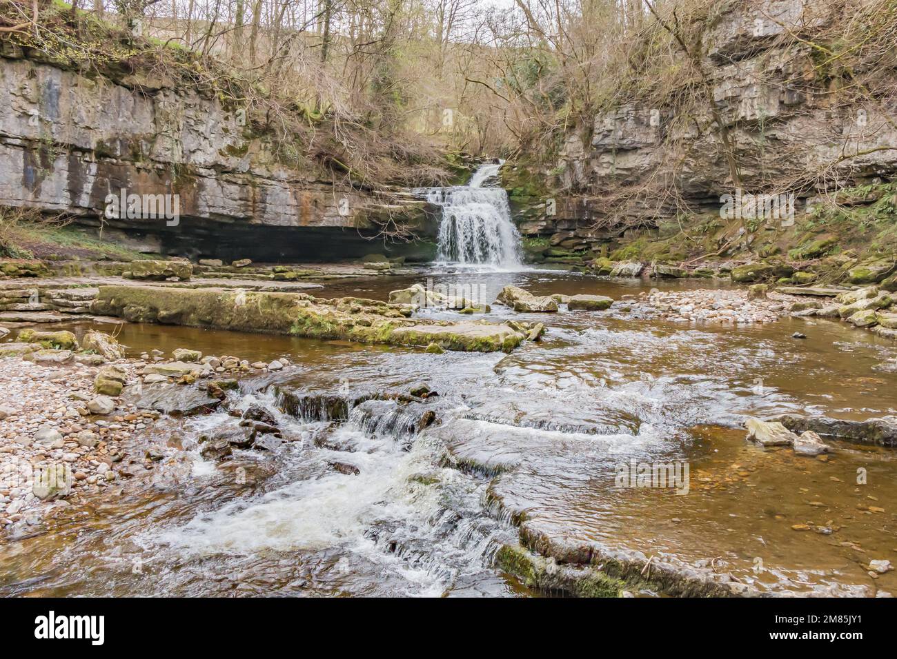 Chutes de Welddron sur Walden Beck à West Burton, Wensleydale, Yorkshire Dales Banque D'Images