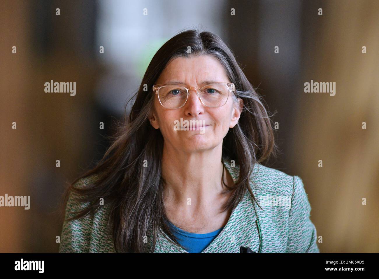 Édimbourg Écosse, Royaume-Uni 12 janvier 2023 Ariane Burgess arrive pour les questions du Premier ministre au Parlement écossais. credit sst/alamy nouvelles en direct Banque D'Images