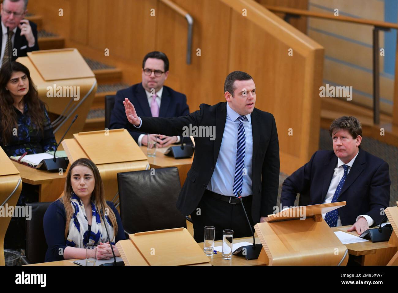 Édimbourg Écosse, Royaume-Uni 12 janvier 2023 Douglas Ross au Premier ministre questions au Parlement écossais. credit sst/alamy nouvelles en direct Banque D'Images