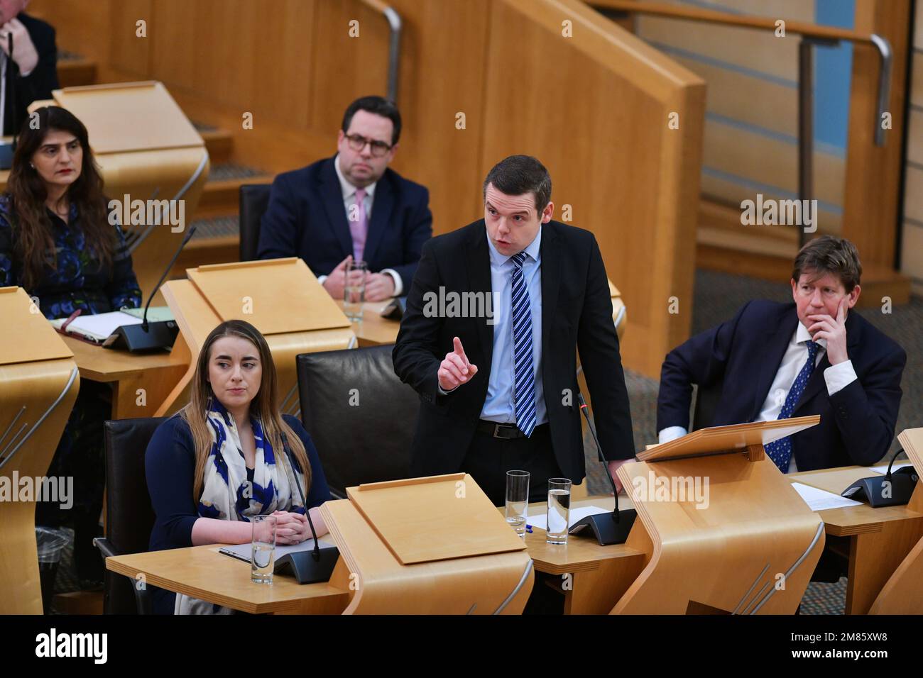 Édimbourg Écosse, Royaume-Uni 12 janvier 2023 Douglas Ross au Premier ministre questions au Parlement écossais. credit sst/alamy nouvelles en direct Banque D'Images