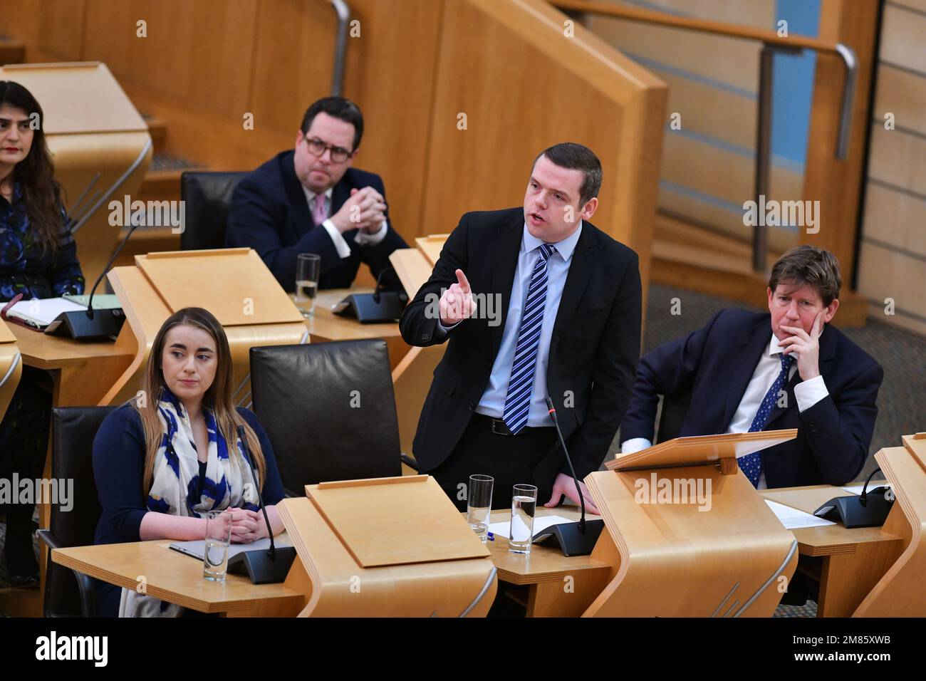 Édimbourg Écosse, Royaume-Uni 12 janvier 2023 Douglas Ross au Premier ministre questions au Parlement écossais. credit sst/alamy nouvelles en direct Banque D'Images