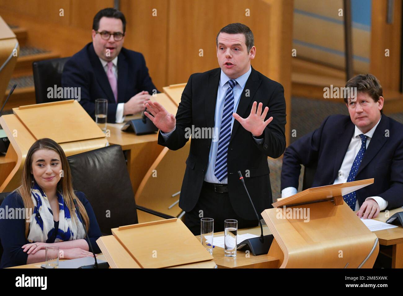 Édimbourg Écosse, Royaume-Uni 12 janvier 2023 Douglas Ross au Premier ministre questions au Parlement écossais. credit sst/alamy nouvelles en direct Banque D'Images