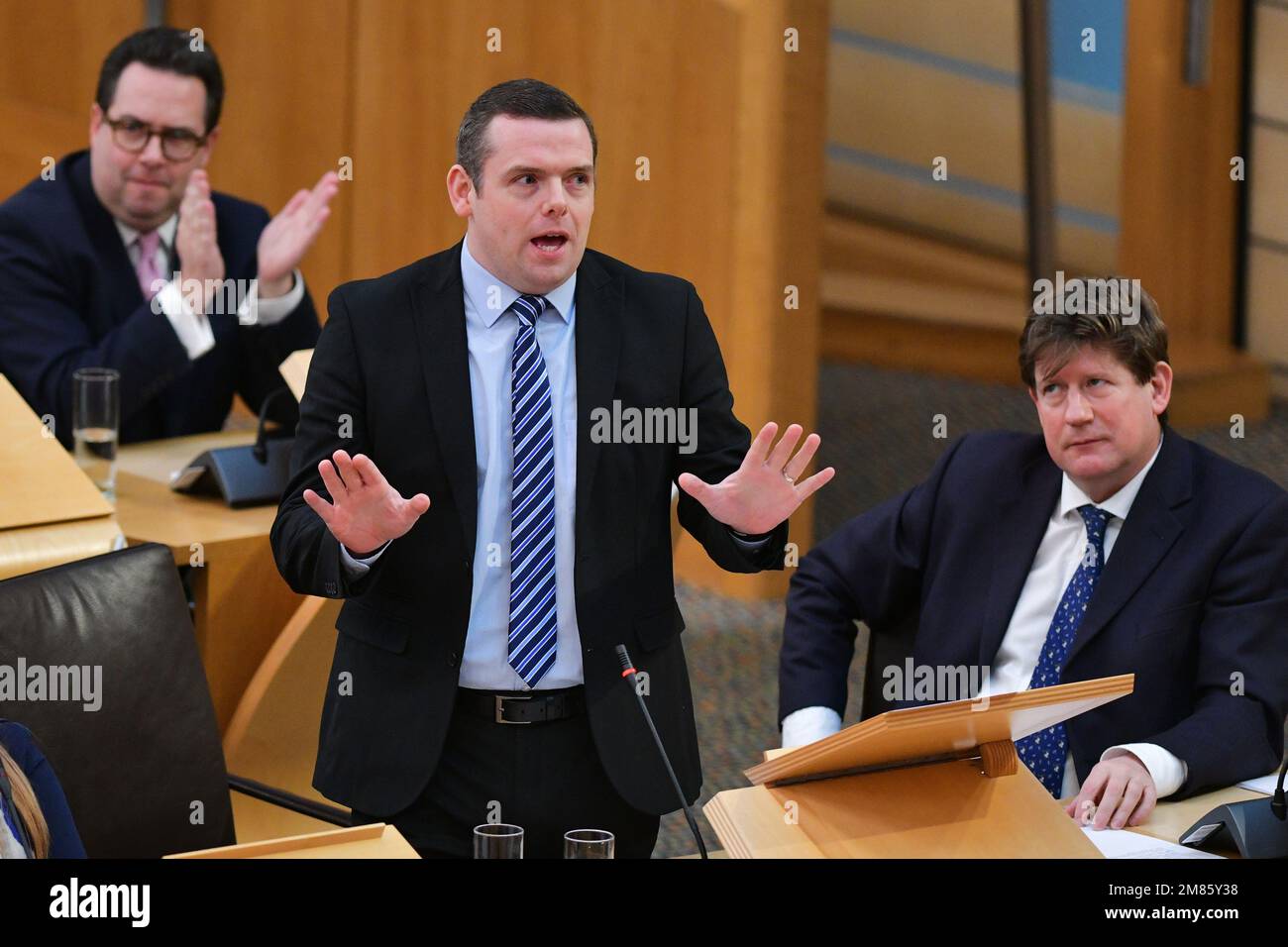 Édimbourg Écosse, Royaume-Uni 12 janvier 2023 Douglas Ross au Premier ministre questions au Parlement écossais. credit sst/alamy nouvelles en direct Banque D'Images