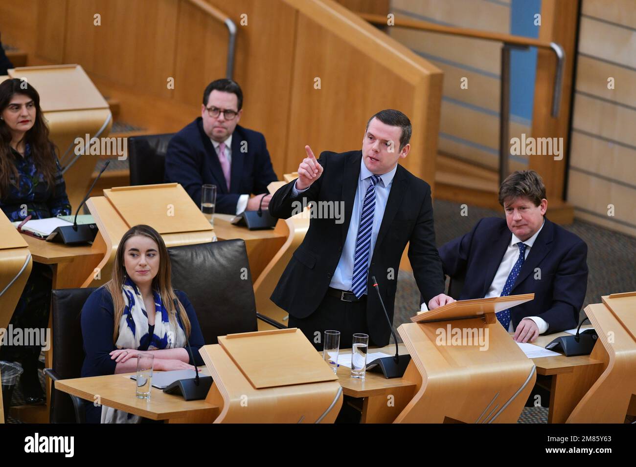 Édimbourg Écosse, Royaume-Uni 12 janvier 2023 Douglas Ross au Premier ministre questions au Parlement écossais. credit sst/alamy nouvelles en direct Banque D'Images