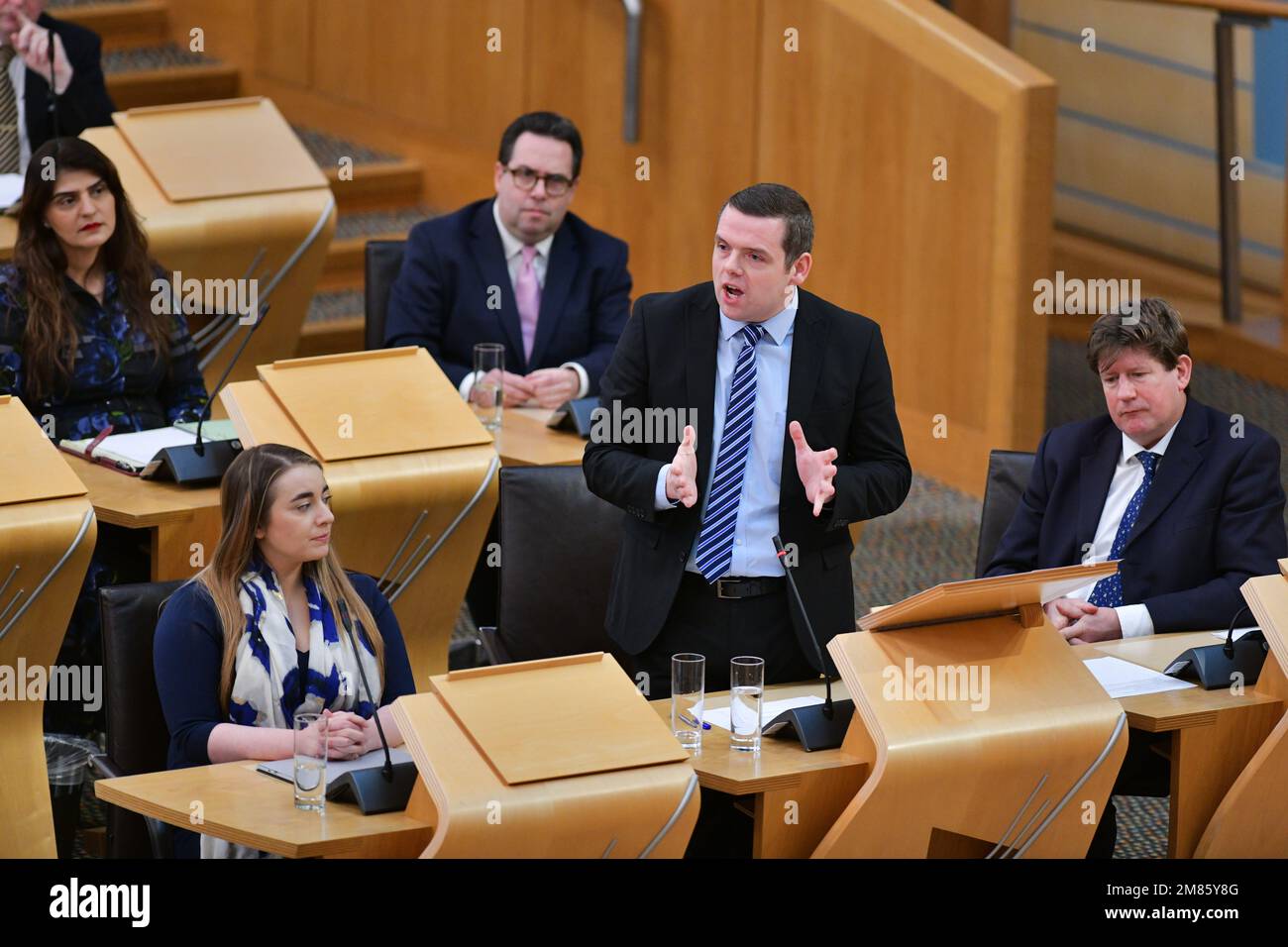 Édimbourg Écosse, Royaume-Uni 12 janvier 2023 Douglas Ross au Premier ministre questions au Parlement écossais. credit sst/alamy nouvelles en direct Banque D'Images
