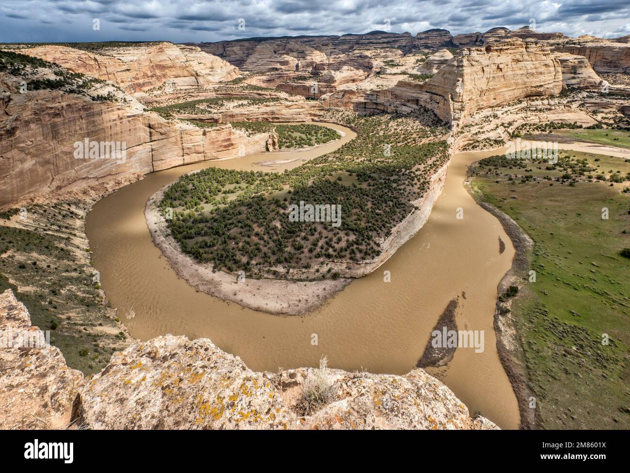 Yampa Canyon de la rivière Yampa, Harding Hole Overlook, radeaux à très grande distance, Yampa Bench Road, Dinosaur National Monument, Colorado, Etats-Unis Banque D'Images