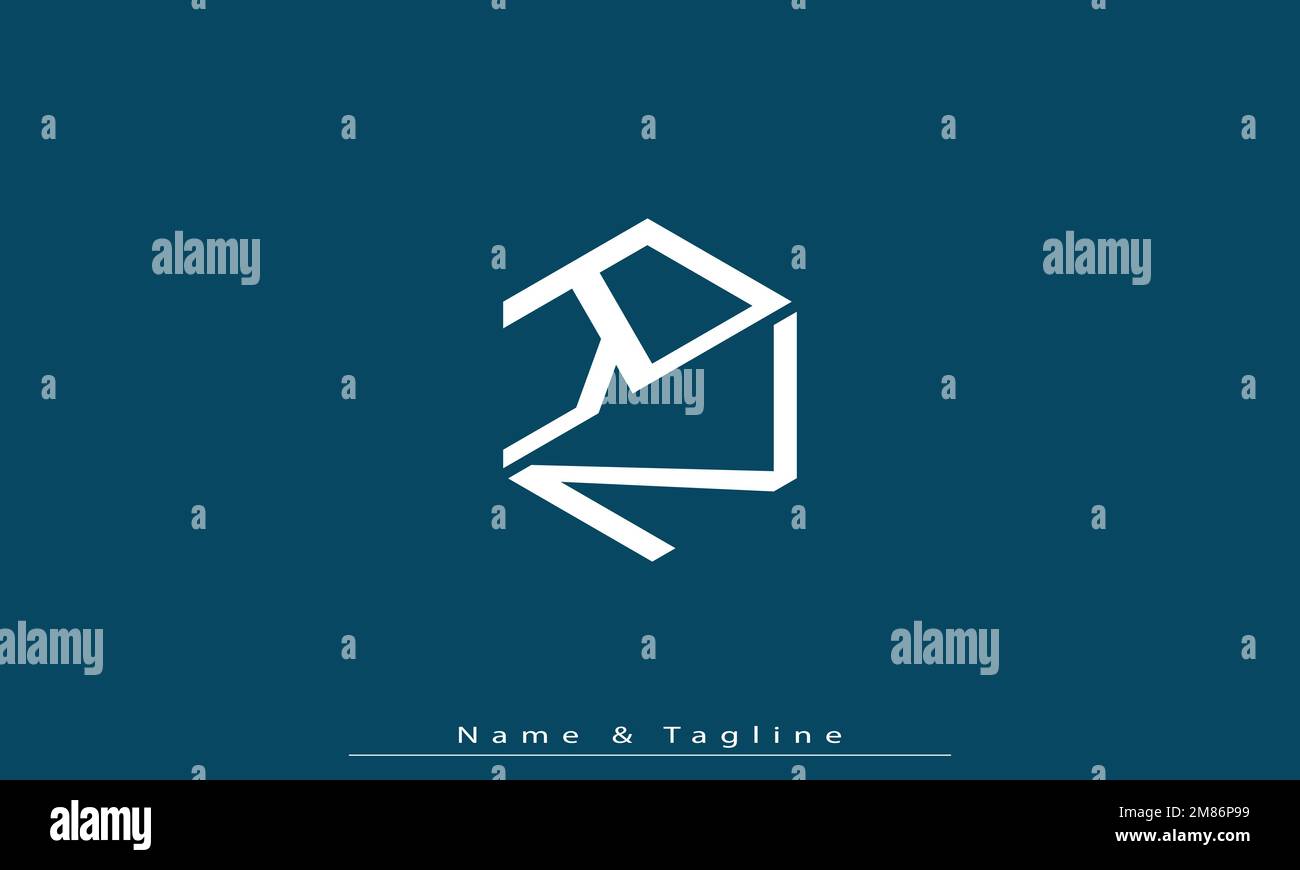 Lettres de l'alphabet initiales Monogram logo RN , NR Illustration de Vecteur