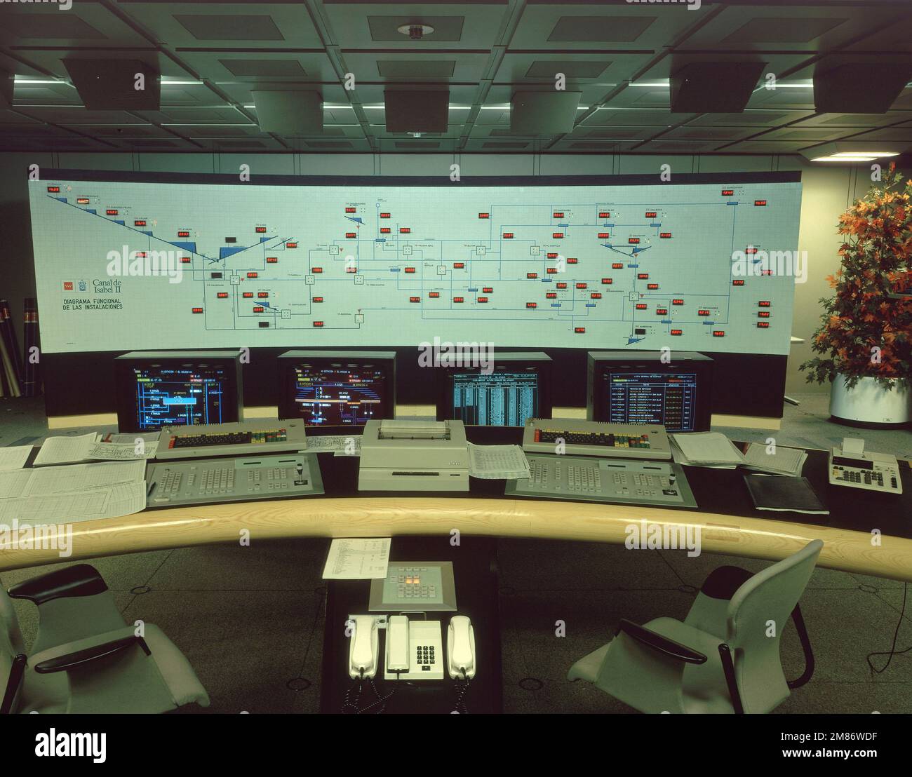 DIAGRAMA FUNCIONAL DE LAS INSTALACIONES DE AGUA. EMPLACEMENT : CANAL DE ISABEL II MADRID. ESPAGNE. Banque D'Images