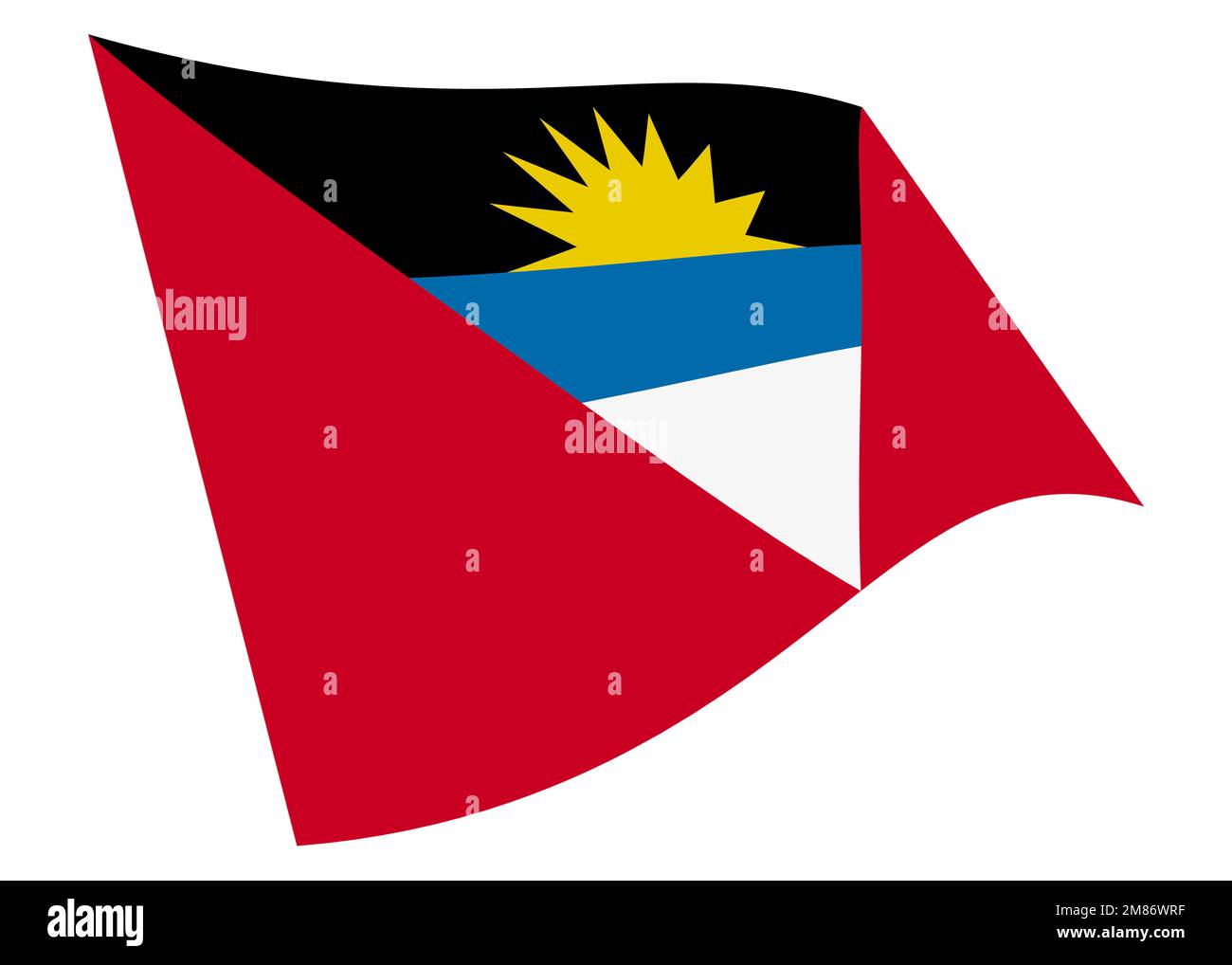 Antigua-et-Barbuda agitant drapeau 3D illustration avec chemin de coupure Banque D'Images
