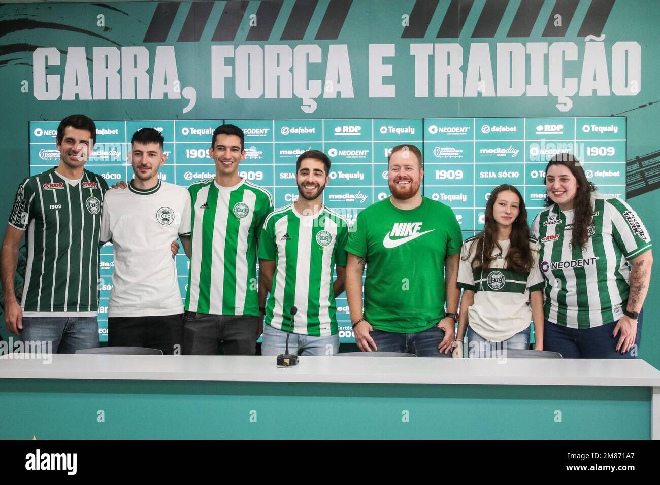 Curitiba, Brésil. 12th janvier 2023. PR - Curitiba - 01/12/2023 - CORITIBA, JOURNÉE DES MÉDIAS - membres du club de foot de Coritiba, dessiné pour rencontrer les athlètes et les installations de CT da Graciosa. Photo: Robson Mafra/AGIF/Sipa USA crédit: SIPA USA/Alay Live News Banque D'Images