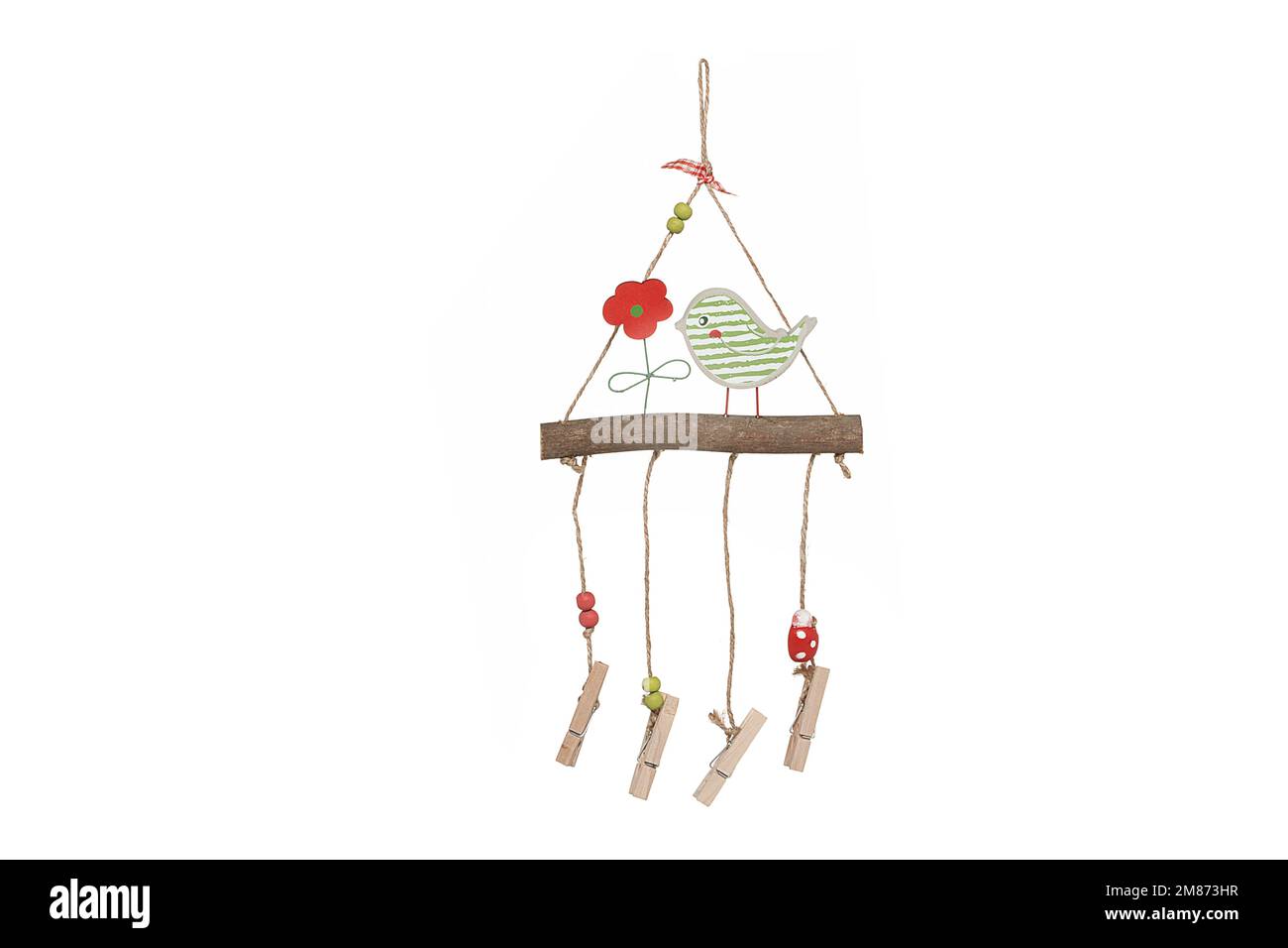 Gadget à cordes à accrocher avec diverses figures. Cadeau de Noël, Pâques, Saint-Valentin, vacances, hiver, été, printemps, anniversaire Banque D'Images