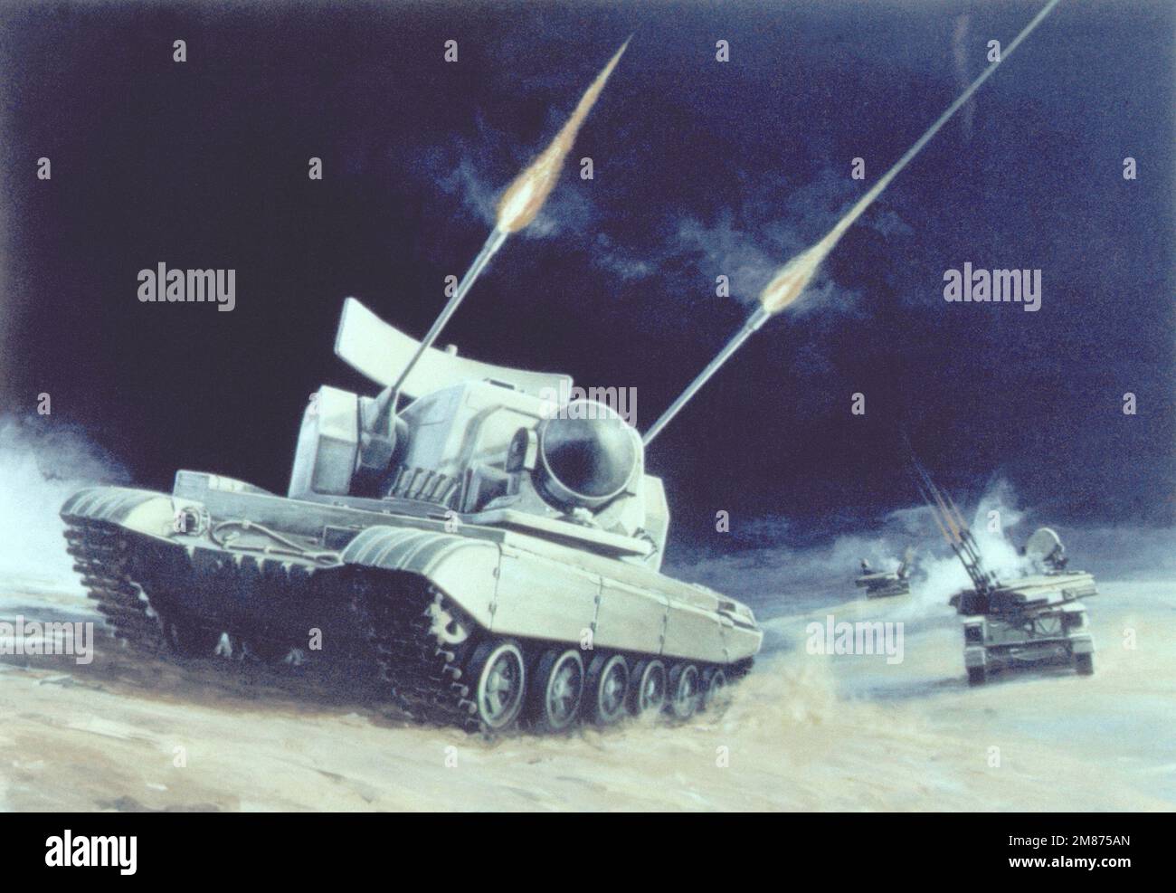Un concept d'artiste du système antiaérien ZSU-X soviétique. Pays : inconnu Banque D'Images