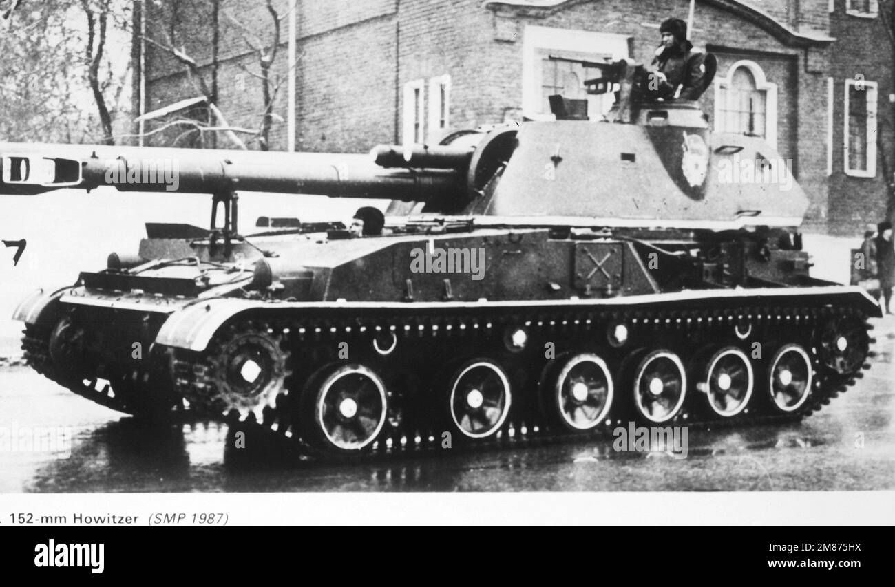 Un pistolet soviétique automoteur de 152mm. Pays : inconnu Banque D'Images