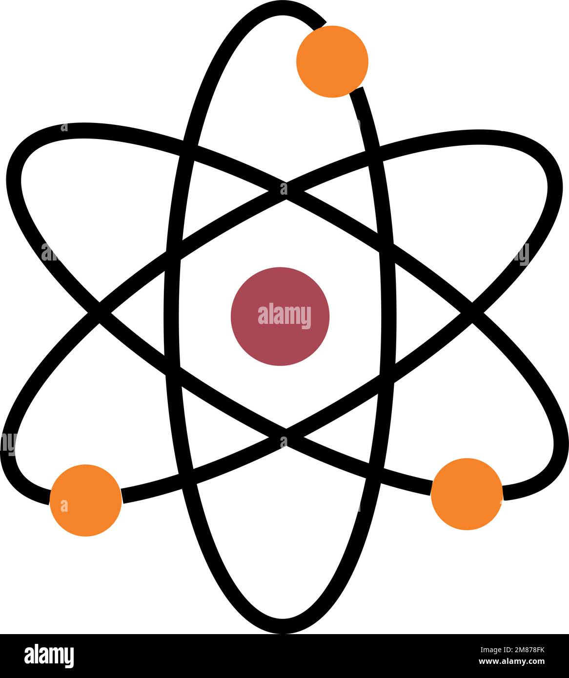 Icône du modèle Atom. Symbole physique. Signe de la science Illustration de Vecteur