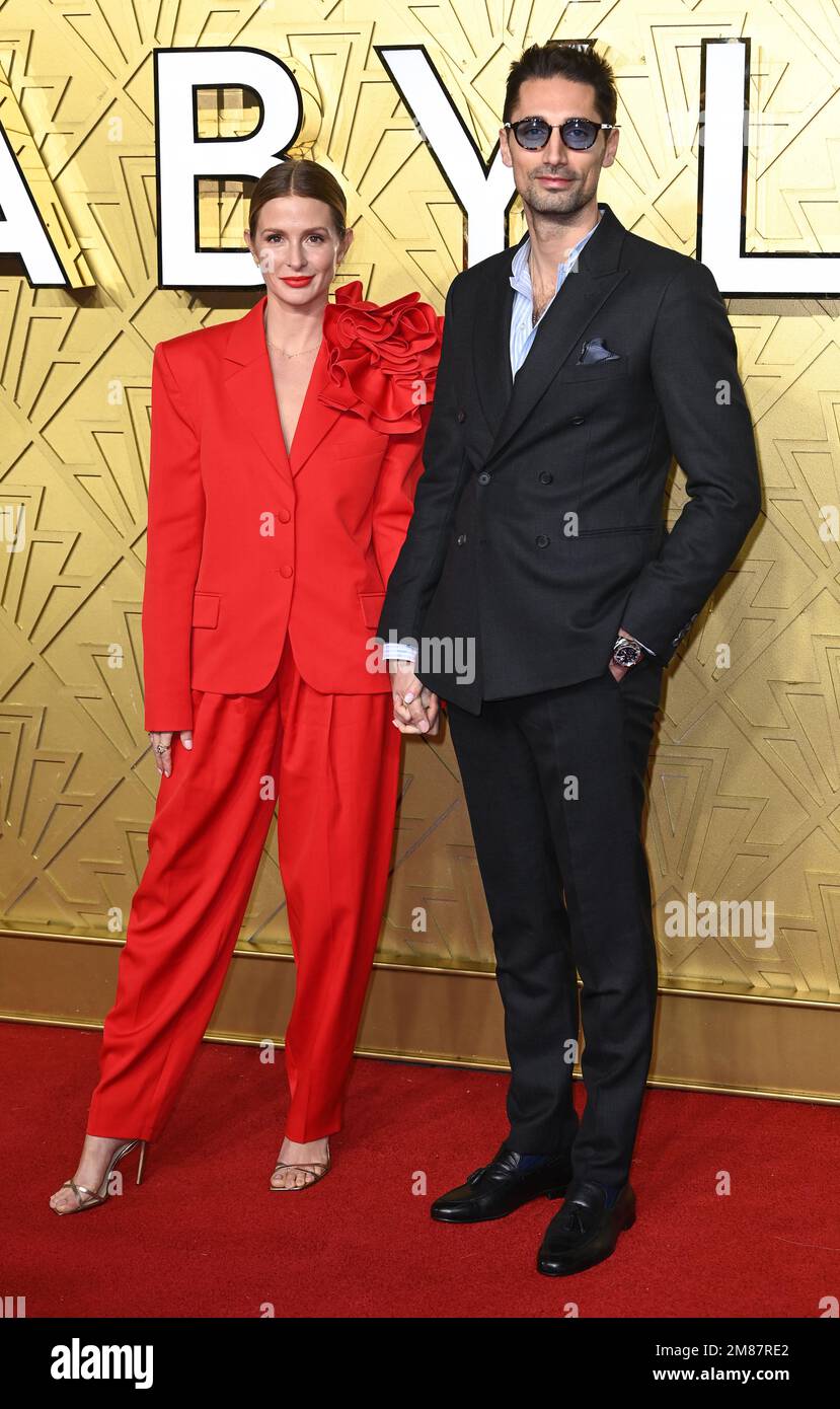 12 janvier 2023, Londres, Royaume-Uni. Millie Mackintosh et Hugo Taylor arrivent à la première Babylone UK, BFI IMAX, Waterloo, Londres. Crédit : Doug Peters/EMPICS/Alamy Live News Banque D'Images