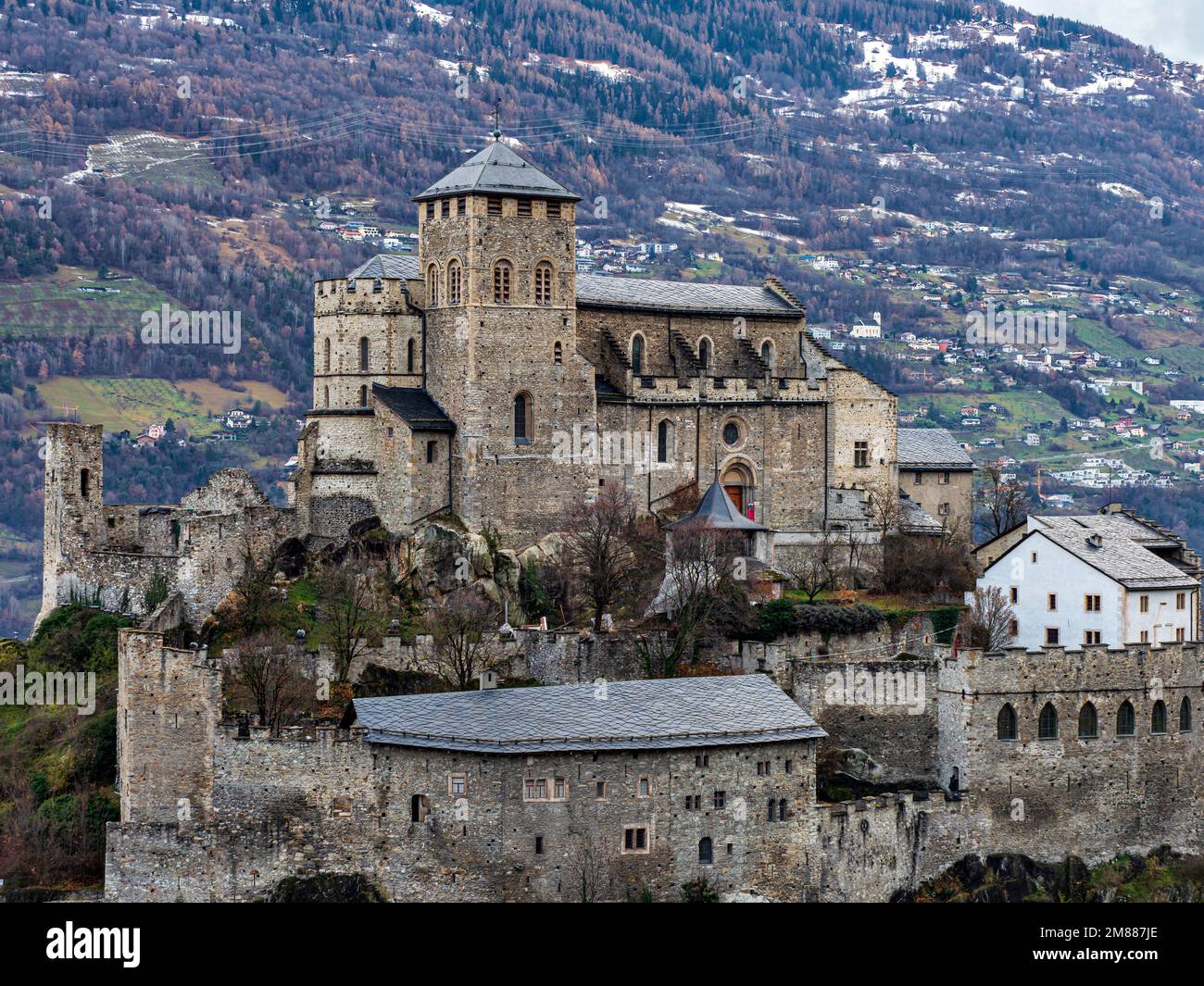 Basilique de la Valère , église fortifiée à Sion , canton du Valais, Suisse Banque D'Images