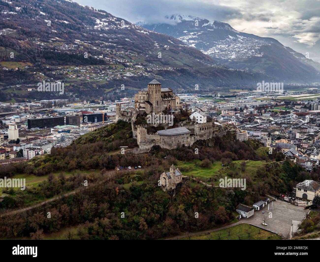 Basilique de la Valère , église fortifiée à Sion , canton du Valais, Suisse Banque D'Images