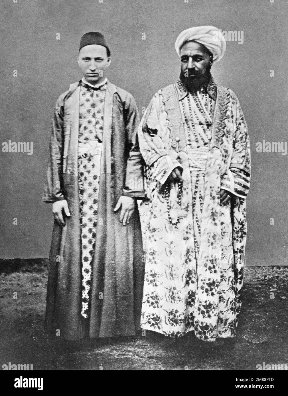 Un marchand arabe avec son esclave Circassien (géorgien) Banque D'Images
