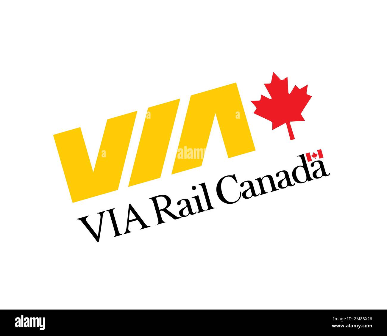 Via Rail, logo pivoté, fond blanc Banque D'Images