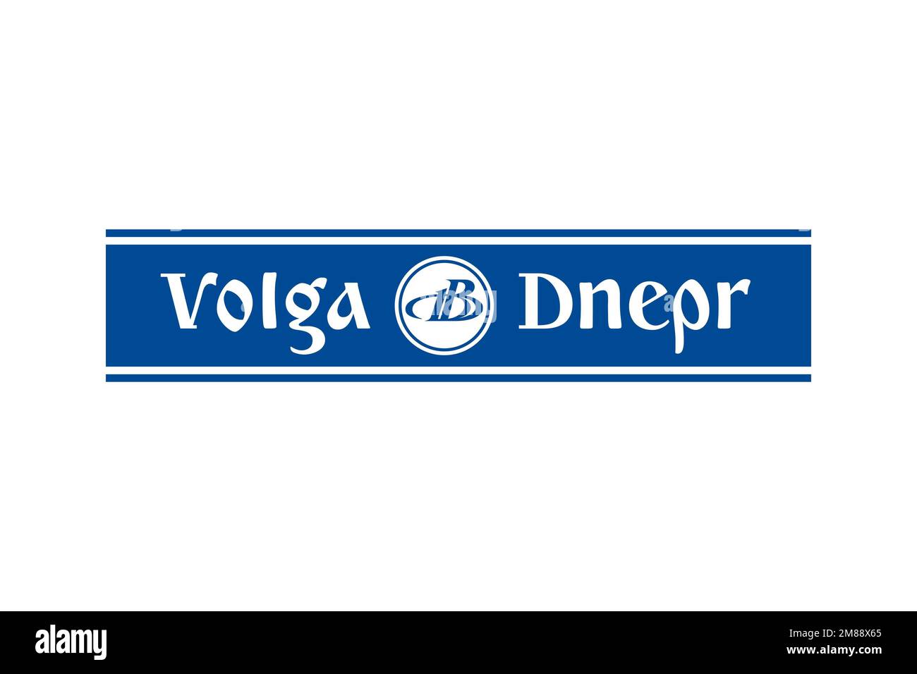 Volga Dnepr Airline, logo, fond blanc Banque D'Images