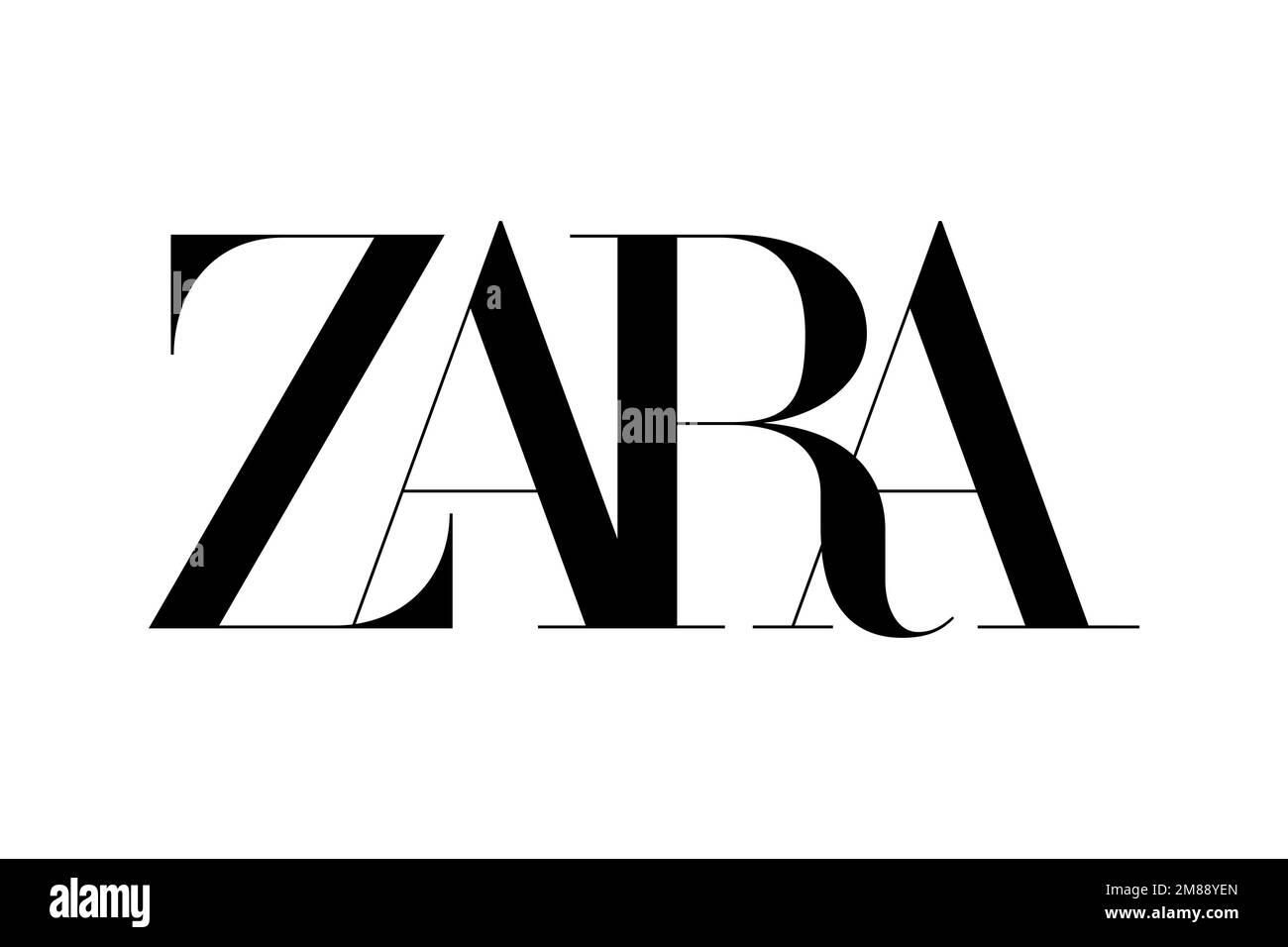 Zara Retail, er Zara Retail, er, logo, fond blanc Banque D'Images