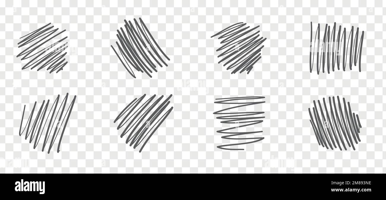 Dessiner à la main le tracé de la ligne de hachures. Rayures différentes au stylet. Vecteur isolé Doodle . Illustration de Vecteur