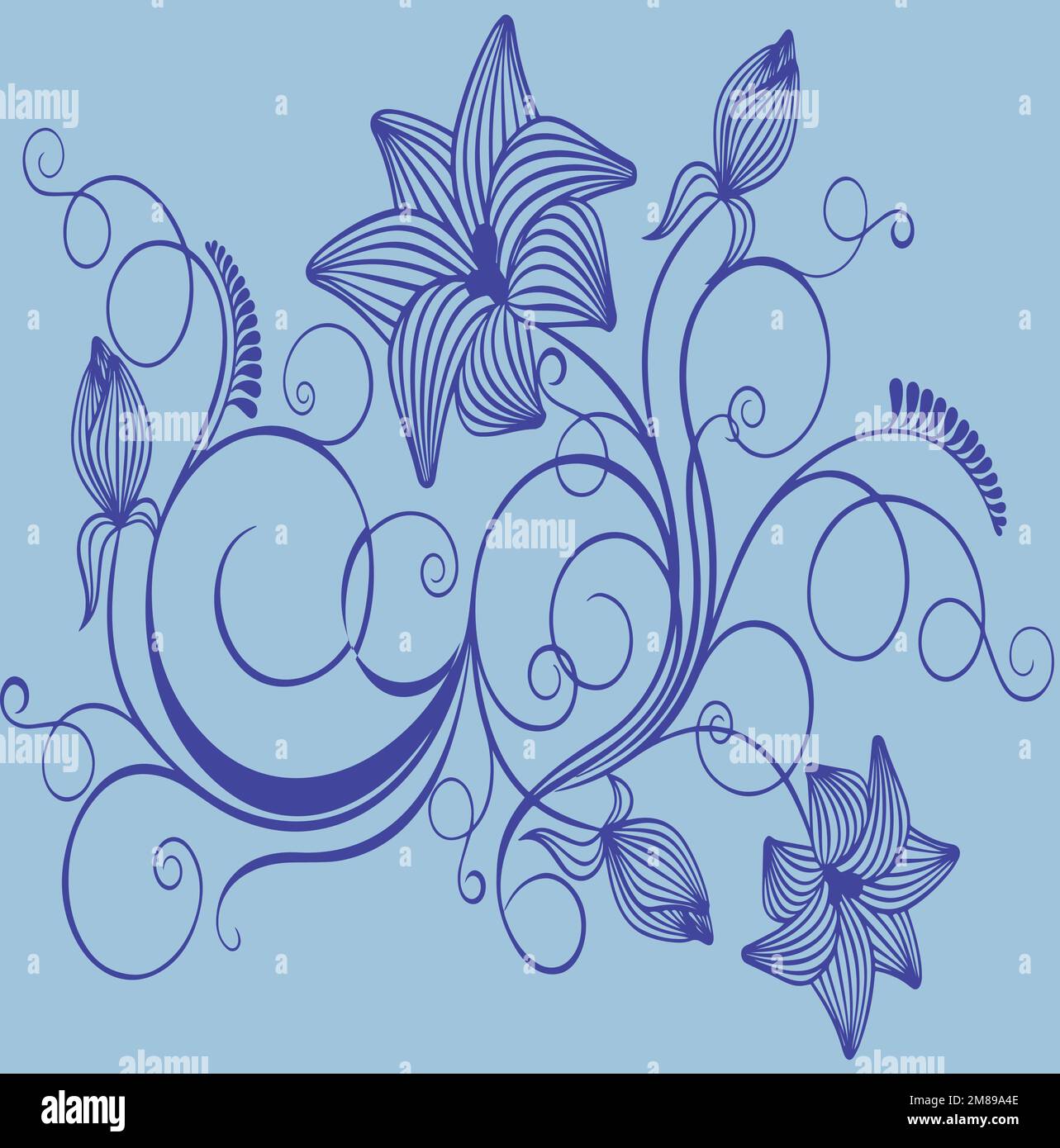 Illustration de bouquet de fleurs moins profondes arrière-plan isolé Illustration de Vecteur