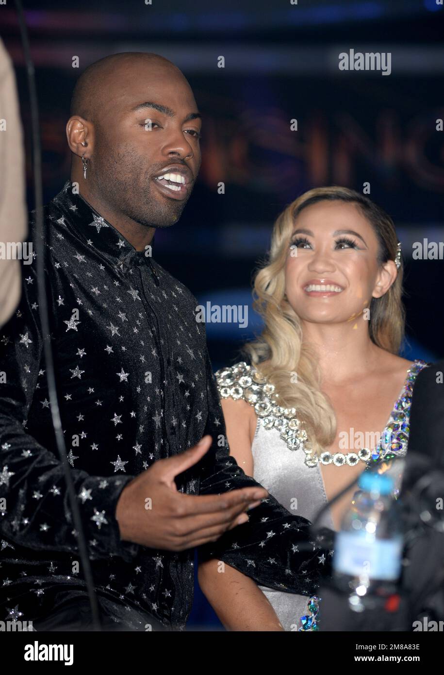 La photo doit être créditée ©Alpha Press 078237 11/01/2023 Darren Harriott et Tippy Packard Dancing on Ice 2023 Launch Photocall Banque D'Images