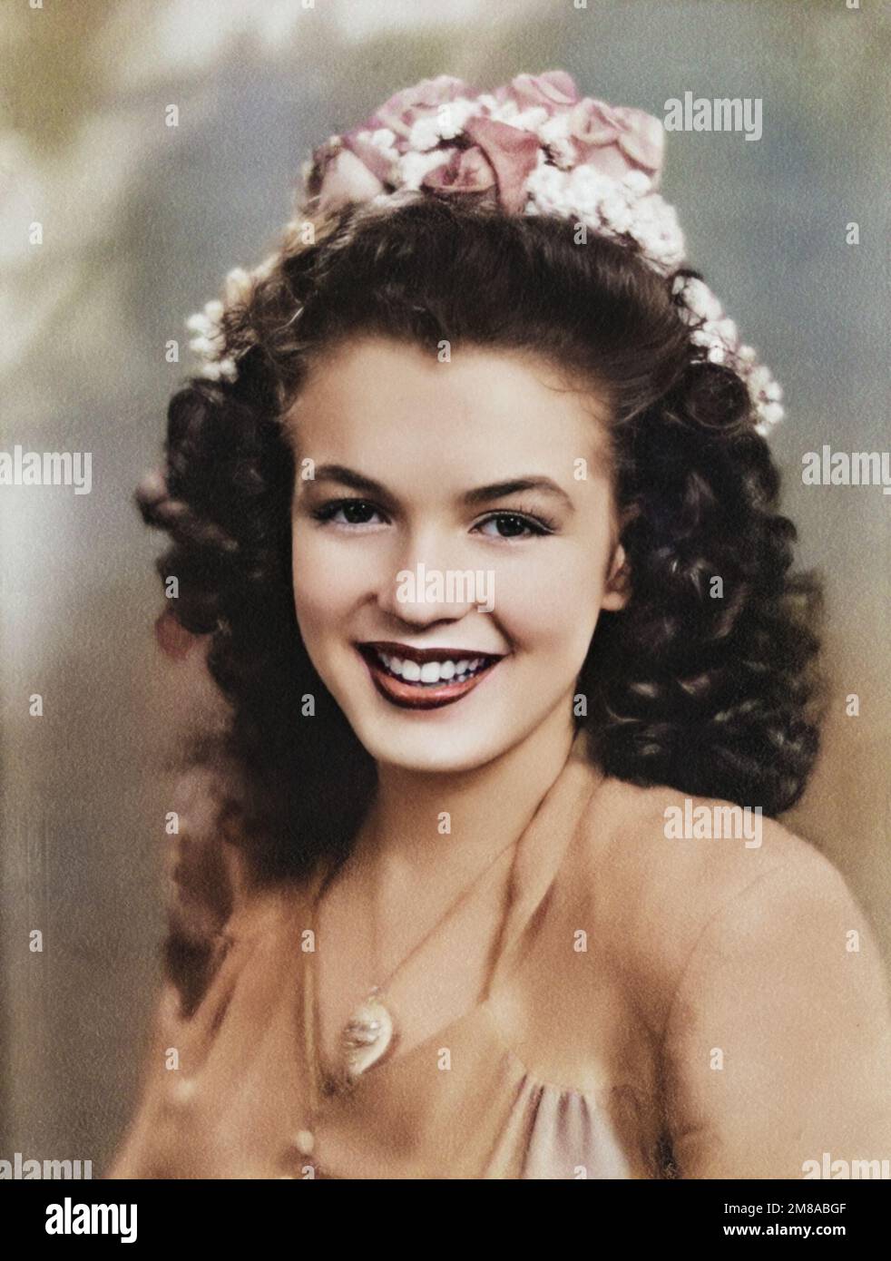 Concours de beauté Marilyn Monroe Radioplane photographie 1944 retouchée et colorisée - auteur inconnu Banque D'Images