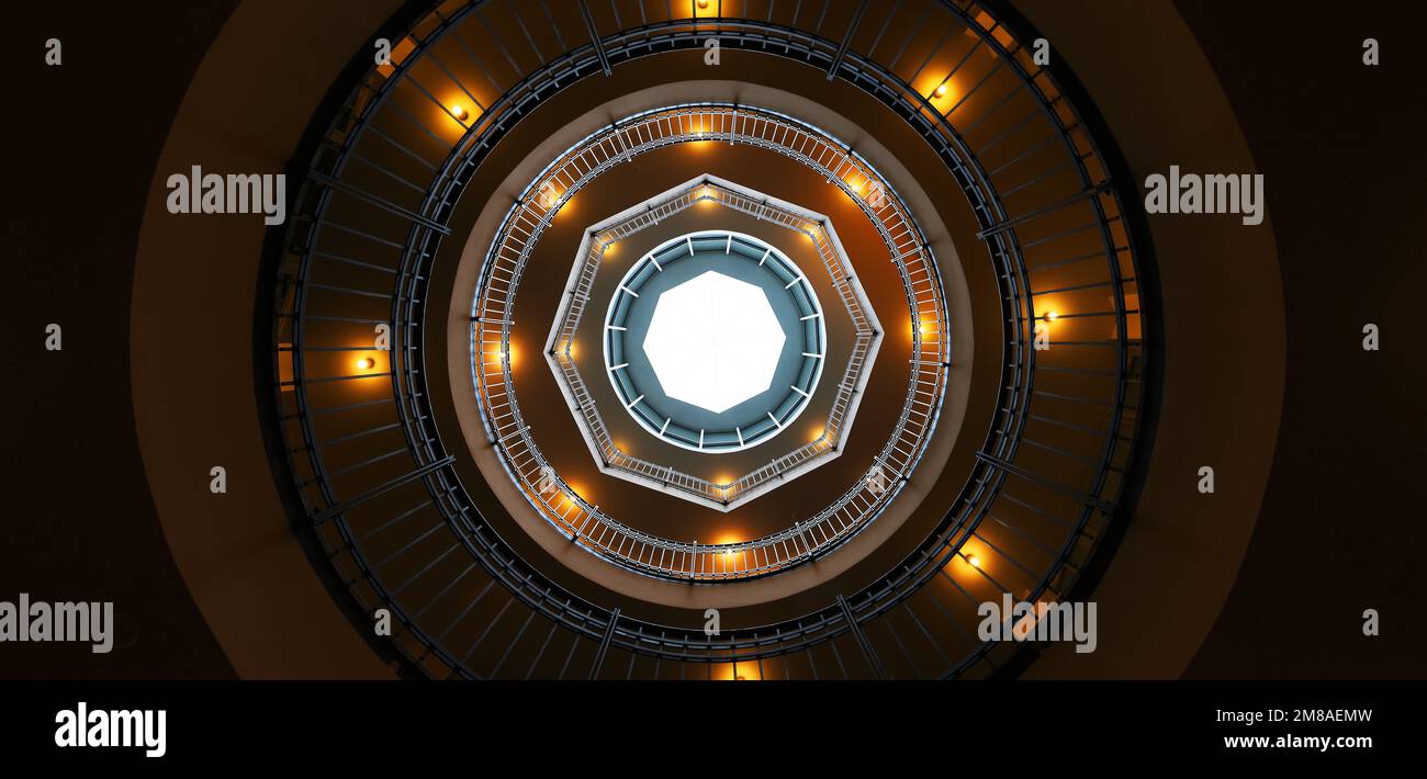 Wendeltreppe, Spiralförmig, Architektur, Treppenhaus, Stufe, Treppe, Designer Kunstwerke à Hambourg dans den Kontorhäusern Banque D'Images