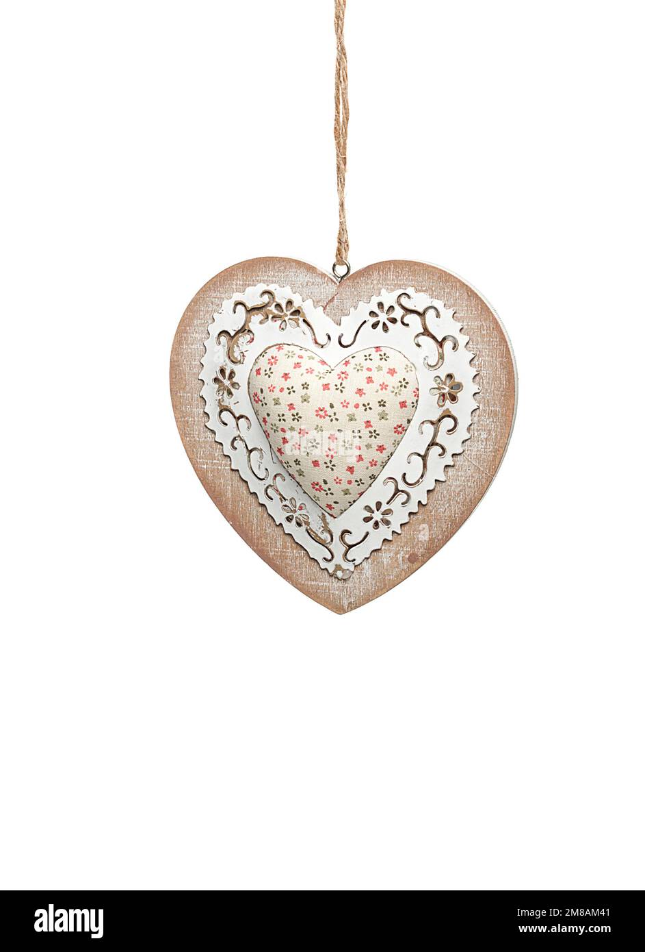 Plaque dans le tissu, le bois, l'acier pour accrocher avec dévouement. Idée de cadeau, Noël, Pâques et Saint-Valentin Banque D'Images