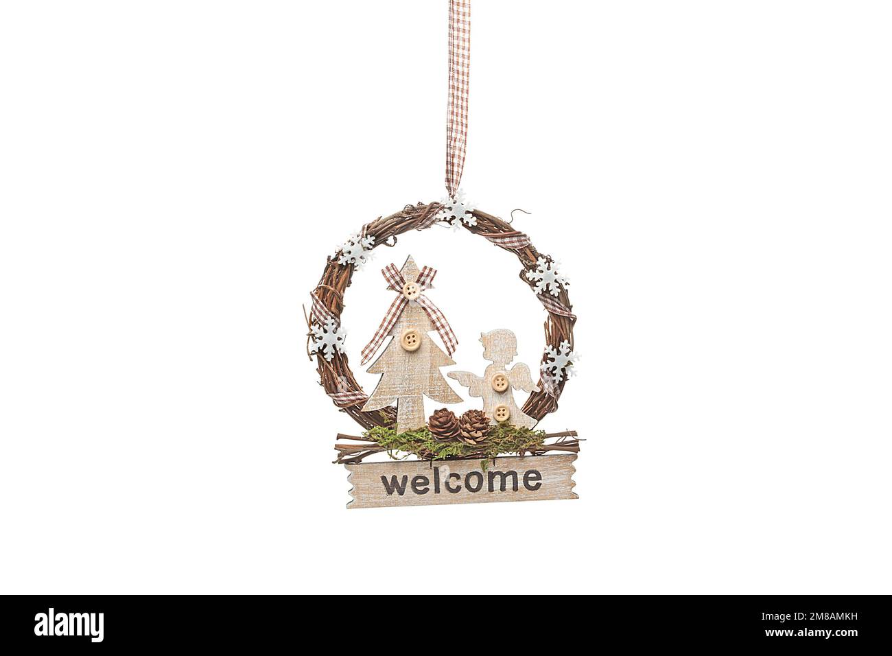 Gadget à cordes à accrocher avec diverses figures. Cadeau de Noël, Pâques, Saint-Valentin, vacances, hiver, été, printemps, anniversaire Banque D'Images