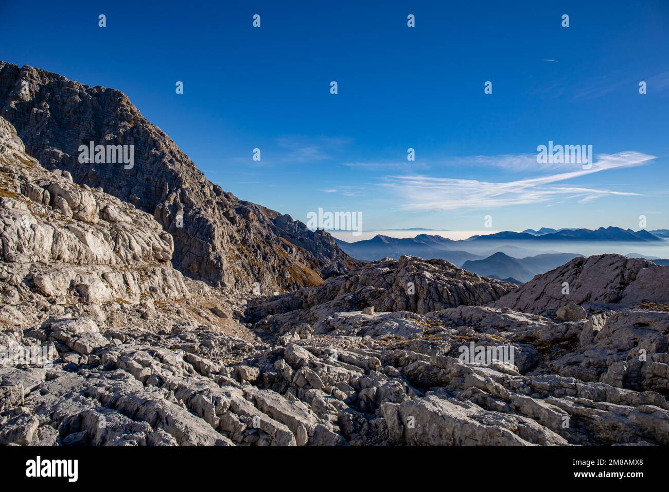 Randonnée Križ - Stenar - Bovški gamsovec, alpes juliennes, Slovénie Banque D'Images