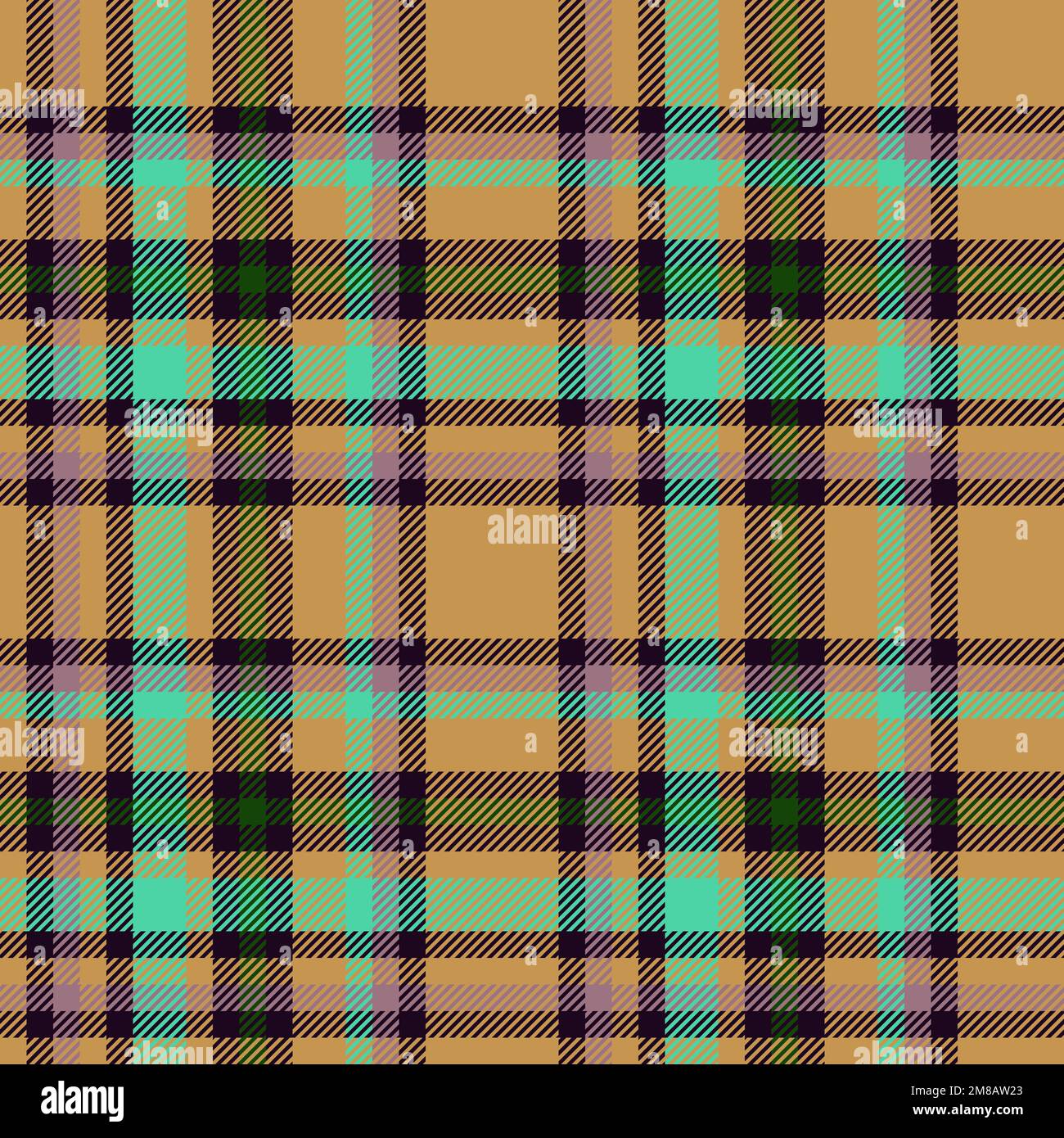 Tartan en tissu écossais. Vectorisation transparente. Vérifiez la texture du tissu de fond dans les couleurs sombres et vertes. Illustration de Vecteur