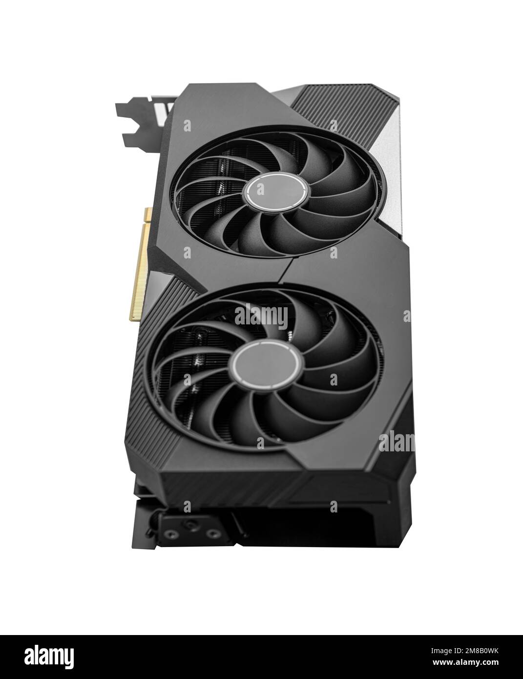 Carte vidéo graphique isolée sur fond blanc. Banque D'Images