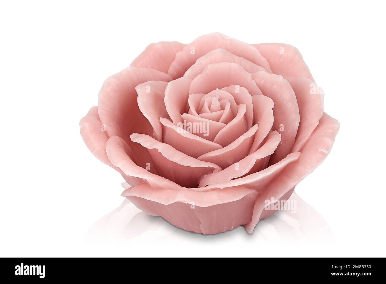 Bougie colorée isolée de formes diverses. Bougie parfumée. Bougie avec verre. Oeufs, mer, coeur, fleur, poisson, starfish, seashell, corail, ange, pomme. Banque D'Images