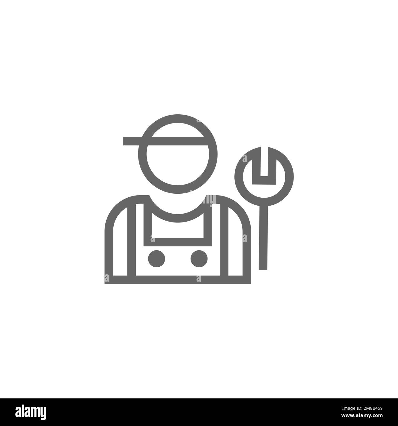 Icône du technicien de maintenance, maquette de ressource graphique mécanique, illustration vectorielle. Illustration de Vecteur