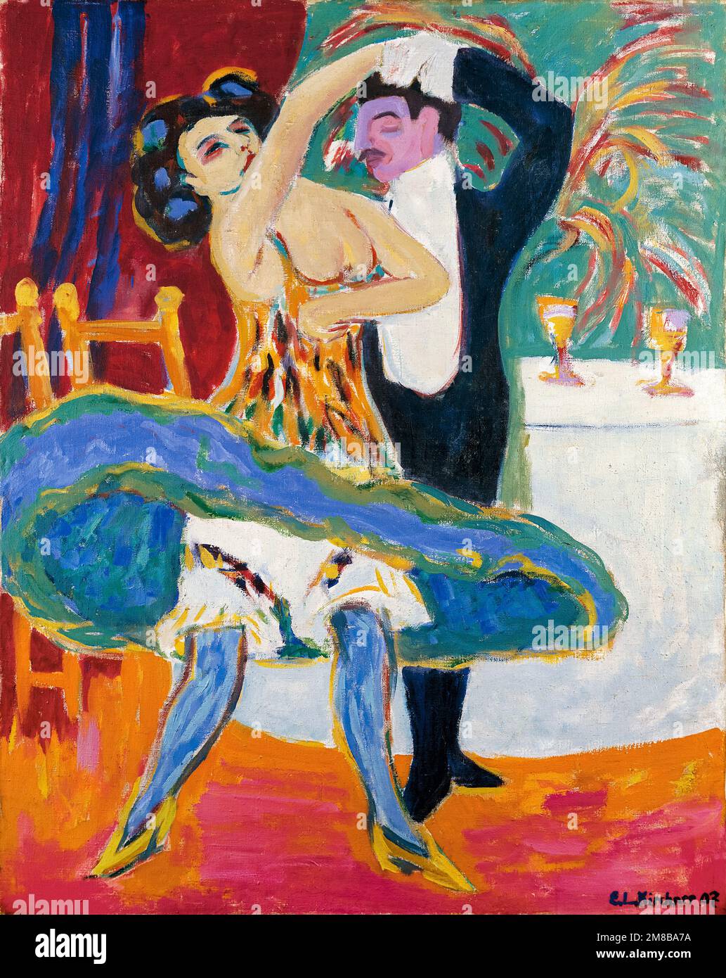 Ernst Ludwig Kirchner, Théâtre Vaudeville (couple de danse anglais), peinture à l'huile sur toile, 1907 (retravaillé 1926) Banque D'Images