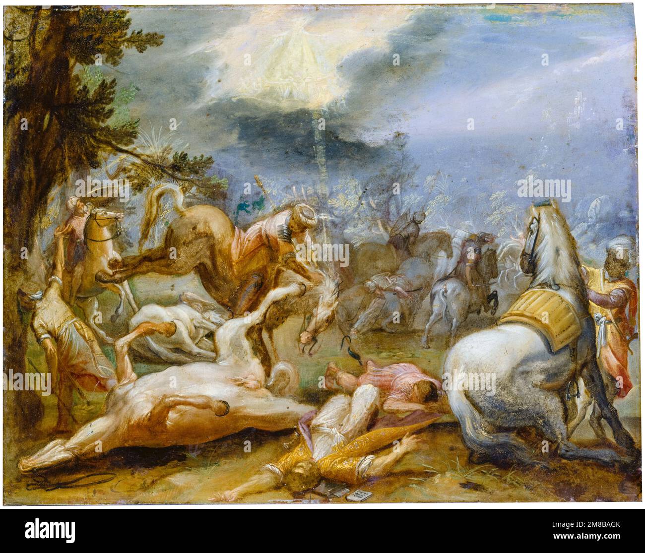 Adam Elsheimer, la conversion de Saint Paul, peinture à l'huile sur cuivre, 1600-1603 Banque D'Images