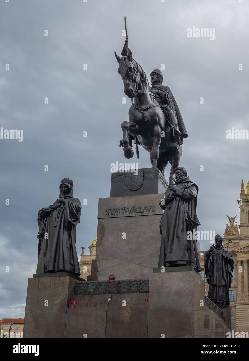 Statue de Saint Venceslas sur la place Venceslas - Prague, République tchèque Banque D'Images